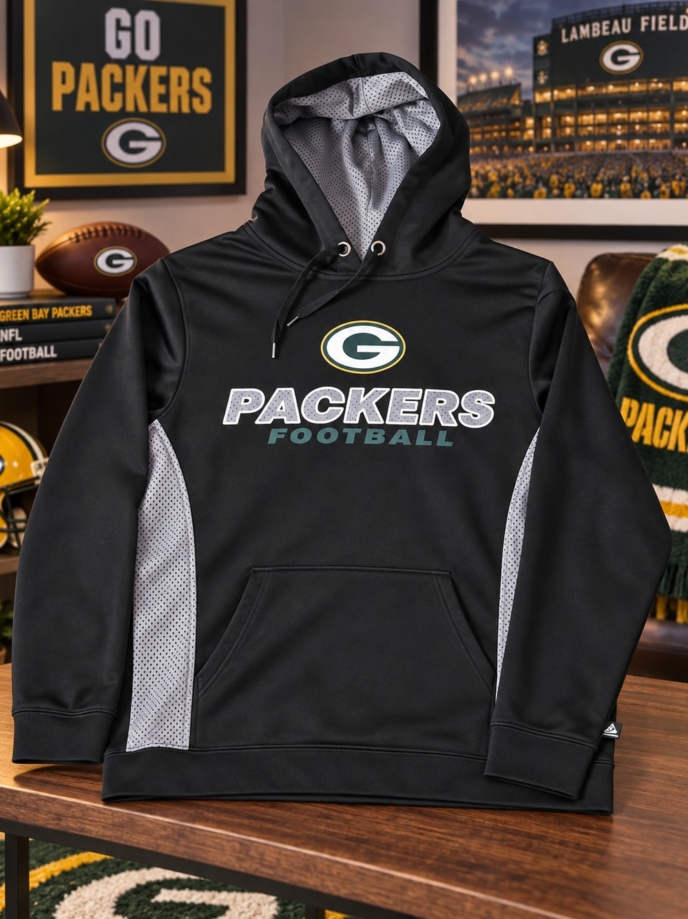 NFL Black Green Bay Packers Pullover Hoodie